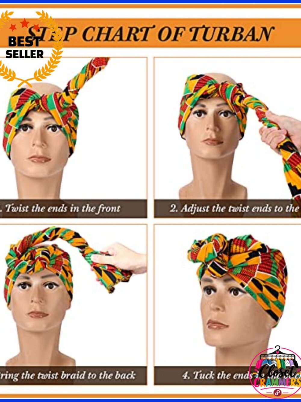 African Print High Waist Midi Skirt Headwrap Earrings 3 Pc Set - Picture 6 of 6